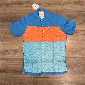 Born Fly Fly Unlimited Supremely Fly Woven Button Up Shirt Men’s Size Small